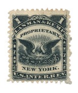 RT16b 1c David T. Lanman &amp; George Kemp Perfume Stamp, 1874, New York, Black - $257.52 MXN