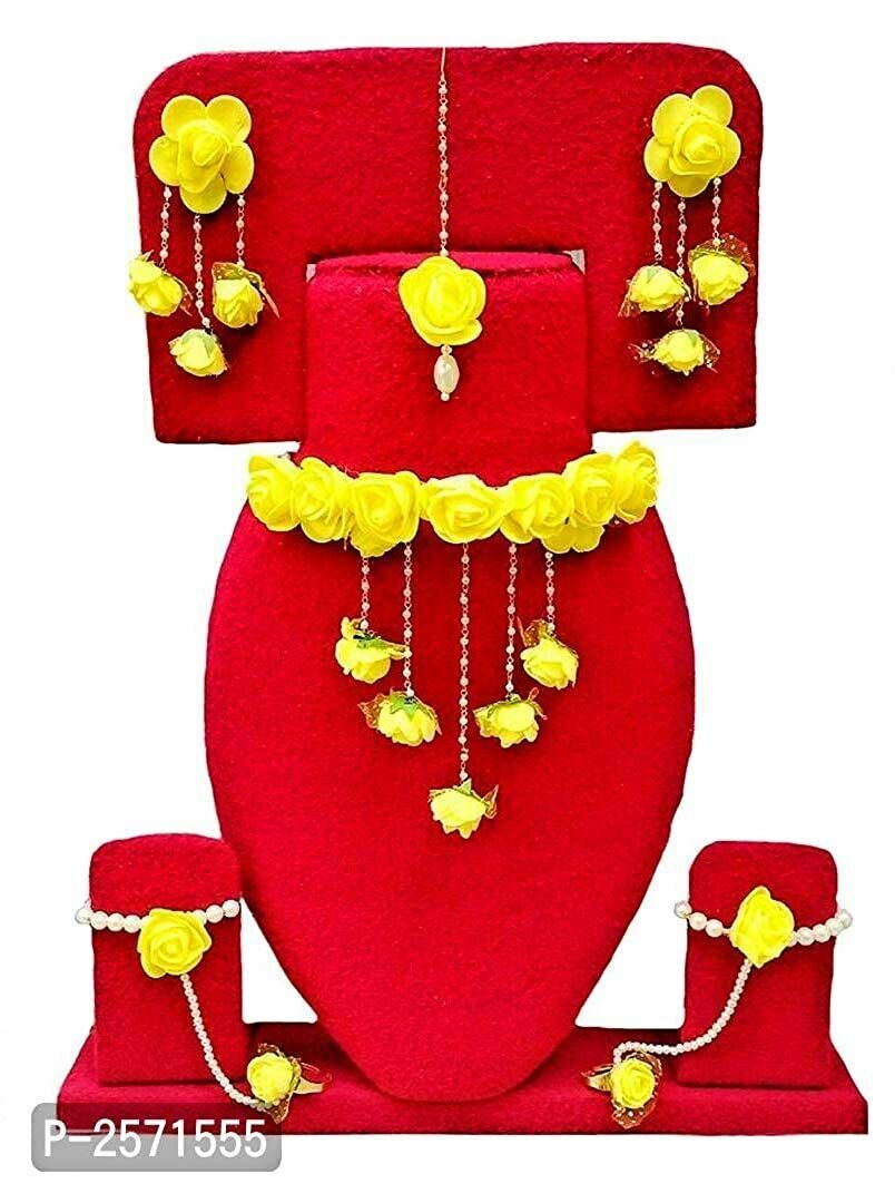 Primary image for Artificial Flower Jewelry Wedding Haldi/Sangeet Bridal Handmade Jewel Bridal Set