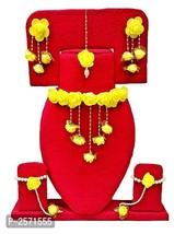 Artificial Flower Jewelry Wedding Haldi/Sangeet Bridal Handmade Jewel Bridal Set - £15.82 GBP