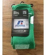 Russell Athletic All Sport Green Socks 1 Pair Fits Men Shoes Sizes 11-15 - £5.06 GBP
