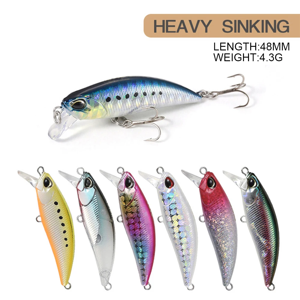 Sporting 4.8cm 4.3g Fishing Lure Minnow Wobbler Ahead 48HS Heavy Sinking Jerkbai - £23.90 GBP