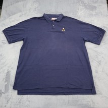 Disney Mickey Mouse Shirt Mens XXL Logo Navy Blue Polo 100% Cotton Vintage - £20.55 GBP