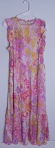 Canyon Retreat Ruffle Sleeve Maxie Geometric Dress Women&#39;s Size M - $270.51 MXN