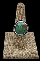 Vintage Navajo Handmade Sterling Silver Natural Royston Turquoise Ring 8.5-8.75 - £66.48 GBP