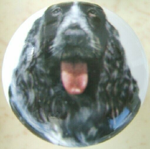 Ceramic Cabinet Knobs Knob w/ Cocker Spaniel 229 DOG Black - $4.46