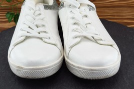 JUST Fab Women Sz 9 M White Lace Up Fashion Sneakers Synthetic Shoe - £13.19 GBP
