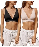 Know You Womens Seamless Plunge V-Neck Wireless Triangle Bralette Set Bl... - $219.99 MXN