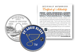 St. Louis Blues Nhl Hockey Missouri Statehood Quarter Us Colorized Coin Licensed - £6.69 GBP