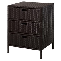 Outsunny Outdoor Rattan Towel Cabinet Pool Storage Organizer with 3 Drawers - $5,144.44 MXN