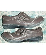 6 1/2 M Clark&#39;s Collection Brown Leather Slip On Shoes New   - £18.81 GBP