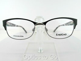 BEBE BB 5185 (001) JET BLACK 53-17-140 STAINLESS STEEL LADIES Eyeglass F... - $42.75