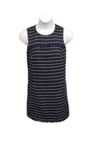 Ann Taylor Womens 8 Sleeveless Tweed Sheath Dress Faux Leather Trim  Kne... - $9.90