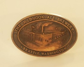 The Redhook Ale Brewery Seattle Washington Oval Bronze Tone Lapel Hat Pin - £15.50 GBP