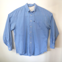 Brooks Brothers 346 Mens Blue Plaid Long Sleeve Casual Button Down Shirt L - $18.76