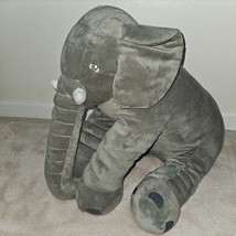 BIG Gray Elephant Plush 24&quot; Realistic Stuffed Animal Toy Sewn Eyes Grifil Zero - £39.52 GBP
