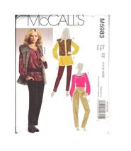 McCall&#39;s Sewing Pattern 5983 Fur Vest Top Tunic Pants Misses Size 14-20 - £10.03 GBP