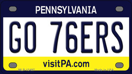 Go 76ers Pennsylvania Novelty Mini Metal License Plate Tag - $14.95