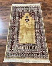 Bokhara Prayer Rug 3x5 Pakistani Turkoman Carpet Tan Handmade Vintage Wool - £1,052.06 GBP