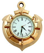 Brass Ship Anchor Nautical Roman Numeral Wall Clock Nautical Home Decor - £71.93 GBP