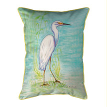 Betsy Drake Snowy Egret Large Indoor Outdoor Pillow 16x20 - £36.99 GBP