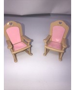 1993Fisher Price Loving Family DollhouseFurniture Tan Pink Rocking Chair... - $12.86