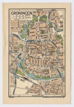 1933 Vintage City Map Of Groningen / Netherlands Holland - £17.13 GBP