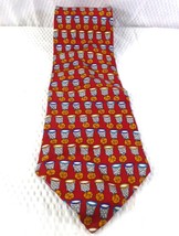 Salant Menswear Save the Children Basketball Hoops Silk Tie Red &amp; Multic... - $9.49