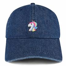 Trendy Apparel Shop Unicorn Patch Unstructured Denim Baseball Cap - Dark Blue - £15.80 GBP