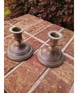 2 &quot;H&quot; Vtg Wallace Bros Silver Co. PEWTER Candle stick Holders - 4 inches... - $25.99 CAD