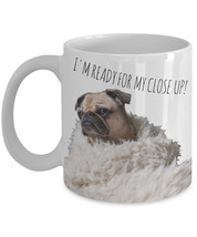 Funny Pug Mugs &quot;I&#39;m Ready For My Close Up Pug Coffee Mug&quot; From The Sunse... - $14.95