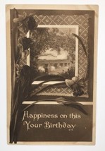 Antique Sepia Happiness on this Your Birthday Card PC Posted 1912 - $10.00