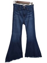 Judy Blue Women Size 11/30 LARGE High Waist Super Flare Jeans Raw Hem  - £36.76 GBP