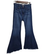 Judy Blue Women Size 11/30 LARGE High Waist Super Flare Jeans Raw Hem  - £36.16 GBP