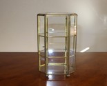 REPAIR Vtg Octagon Cabinet w/ 3 Shelves Brass &amp; Glass Mini Display Stand... - $33.25