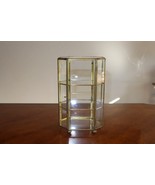 REPAIR Vtg Octagon Cabinet w/ 3 Shelves Brass &amp; Glass Mini Display Stand... - £26.51 GBP