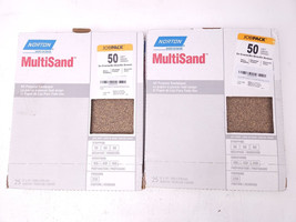 2 Norton 9" X 11" Multisand 50 Grit Sandpaper 2 Pack (50 Sht Total) - $19.75