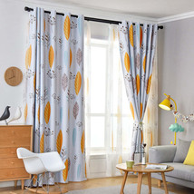 Nordic Style Nordic Leaf Curtain Shading Bedroom Living Room Shading Curtain Fin - £12.29 GBP+