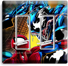 Spider Man Vs Venom Superhero Double Gfci Light Switch Wall Plate Boy Room Decor - £11.14 GBP