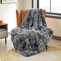 Bedsure Faux Fur Throw Blanket Grey - Tie-Dye Fuzzy Fluffy Super Soft, 380Gsm. - £27.85 GBP