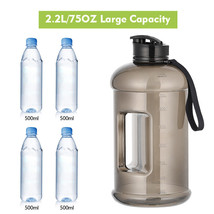 Sport Water Bottle Capacity 2.2L Leakproof Giant Container Bpa Carrying Loop Gym - £16.59 GBP