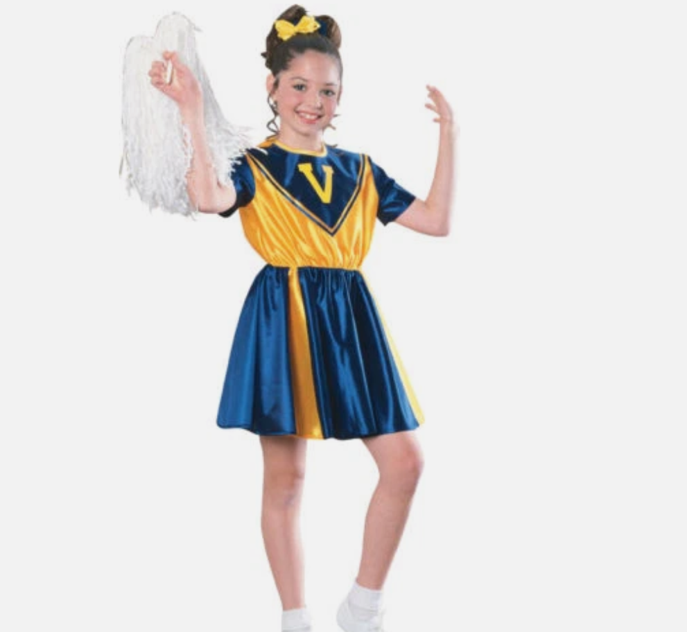 RUBIE'S BLUE/YELLOW CHEERLEADER GIRL HALLOWEEN COSTUME SIZE MEDIUM (8-10) 11139 Item image 3