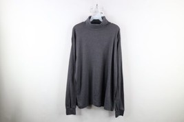 Vintage 90s LL Bean Mens XL Faded Blank Knit Turtleneck T-Shirt Heather Gray USA - £31.10 GBP