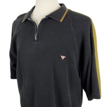 Ocean Pacific OP Polo Shirt Large Knit Cotton 1/4 Zip Black Short Sleeve... - £15.73 GBP
