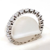 1.25 Karat Runde Ewigkeitsring Diamant Braut Jubiläum Band 14K Weiß Gold Über - £56.64 GBP