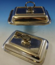 Bead by Walker &amp; Hall Sterling Silver Covered Vegetable Dish &amp; Extra Cover #2645 - £2,247.13 GBP