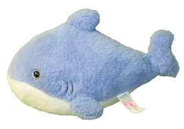 15&quot; Kellytoy Blue Whale Plush Shark Stuffed Animal Fish Red Mouth Felt Teeth Toy - £9.05 GBP