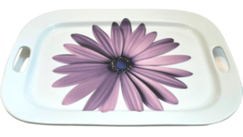 Isaac Mizrahi Ironstone Platter Tray White Purple Flower Handles Target 18"x13" - $74.25