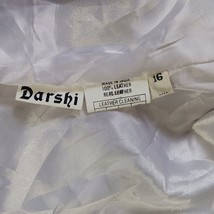 Darshi Women's White Flower Design Real Leather Button Vest Jacket Size 16 image 5