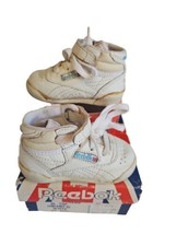 Vintage 1982 Reebok Infant Fitness Hi-Top Size 3 Shoes Original Box Made - Korea - $34.65