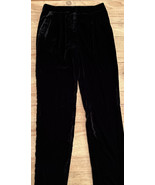 H&amp;M Women&#39;s Black Velvet Slim Fit Tapered Pants Size 4 NEW 28x30 Pockets - £36.72 GBP